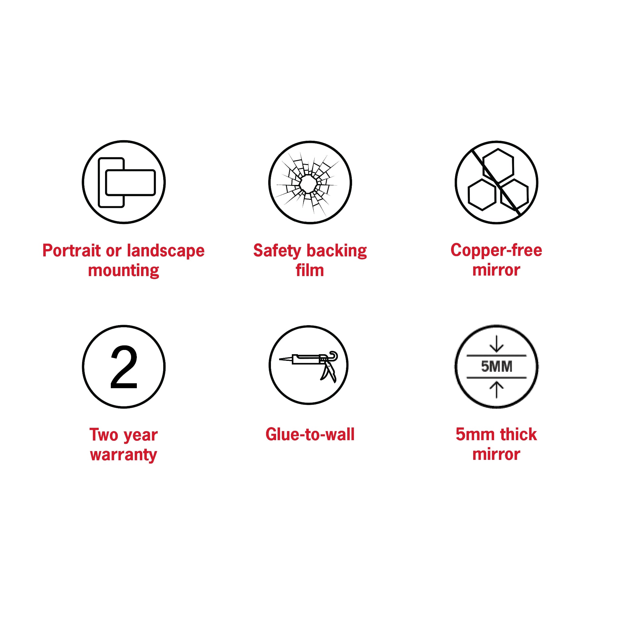 THERMOGROUP ABLAZE RECTANGLE 25MM BEVEL EDGE MIRROR 750X900MM