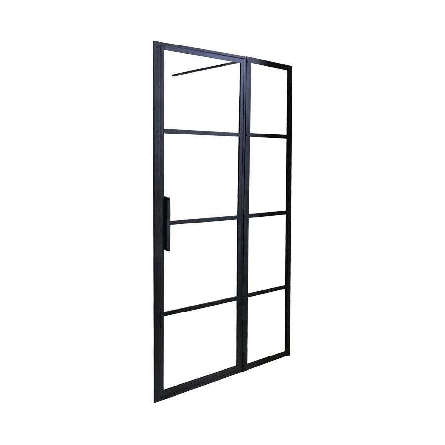 DECINA MANHATTAN FRAMED WALL TO WALL HINGE SHOWER SCREEN MATTE BLACK