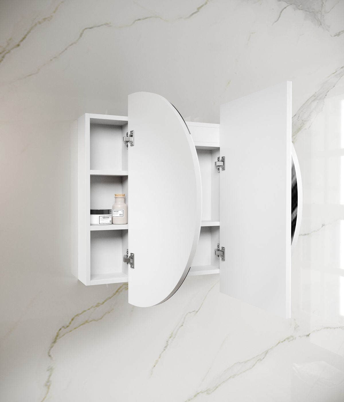 OTTI BONDI MATTE WHITE LED SHAVING CABINET WITH POWERPOINT 1500X900MM