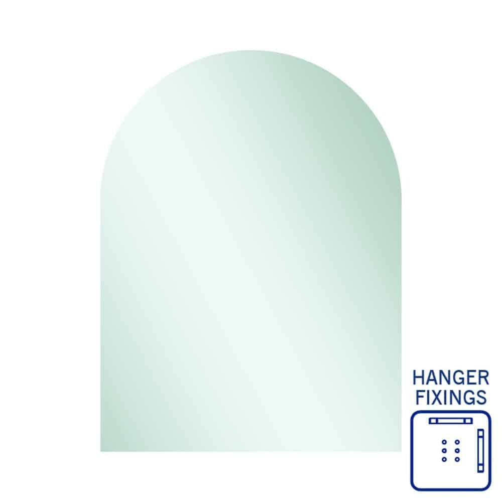 THERMOGROUP ABLAZE ARCH SHAPE POLISHED EDGE MIRROR WITH HANGERS 750X1000MM