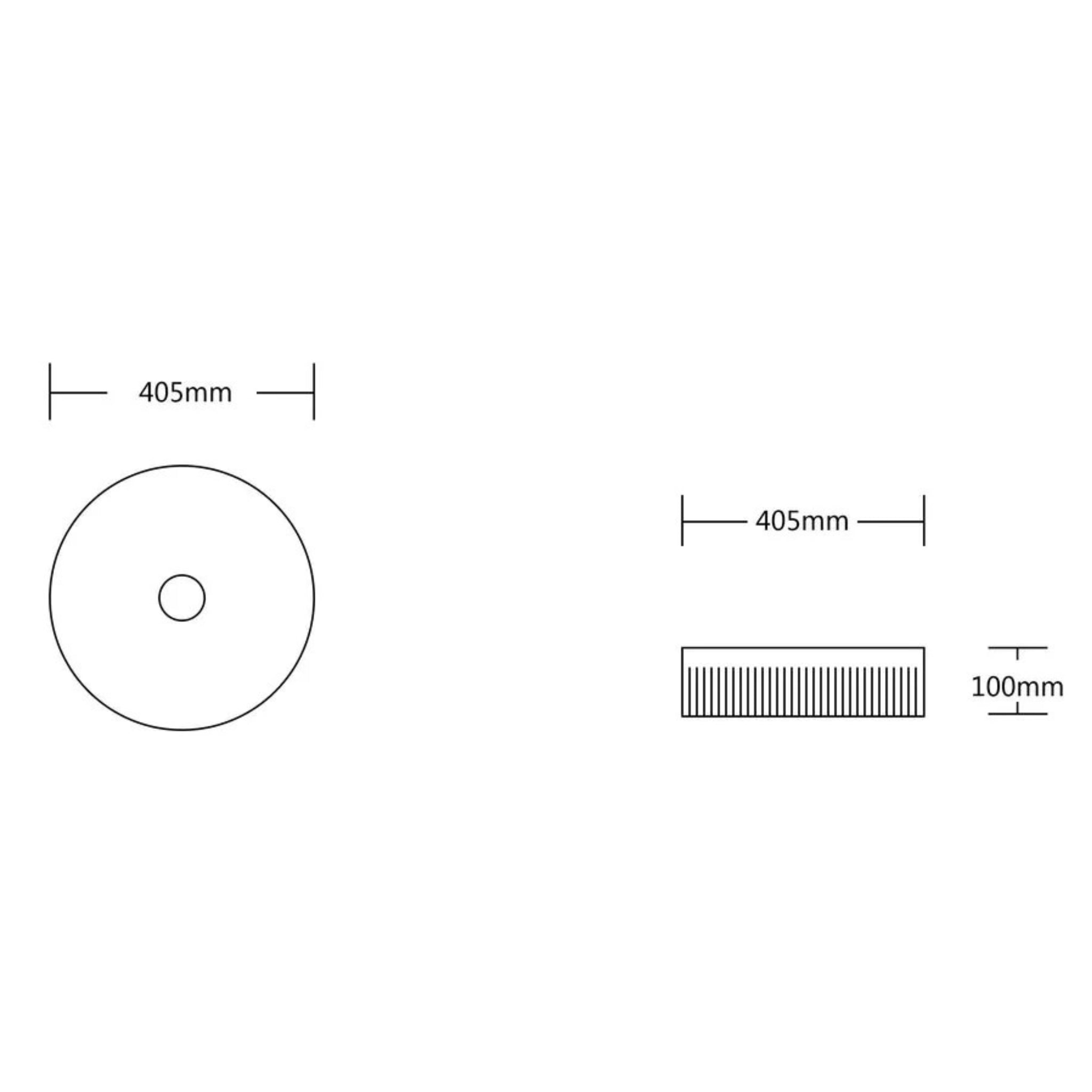 INFINITY CERAMIC ART BASIN ROUND ABOVE COUNTER MATTE BLACK 405MM
