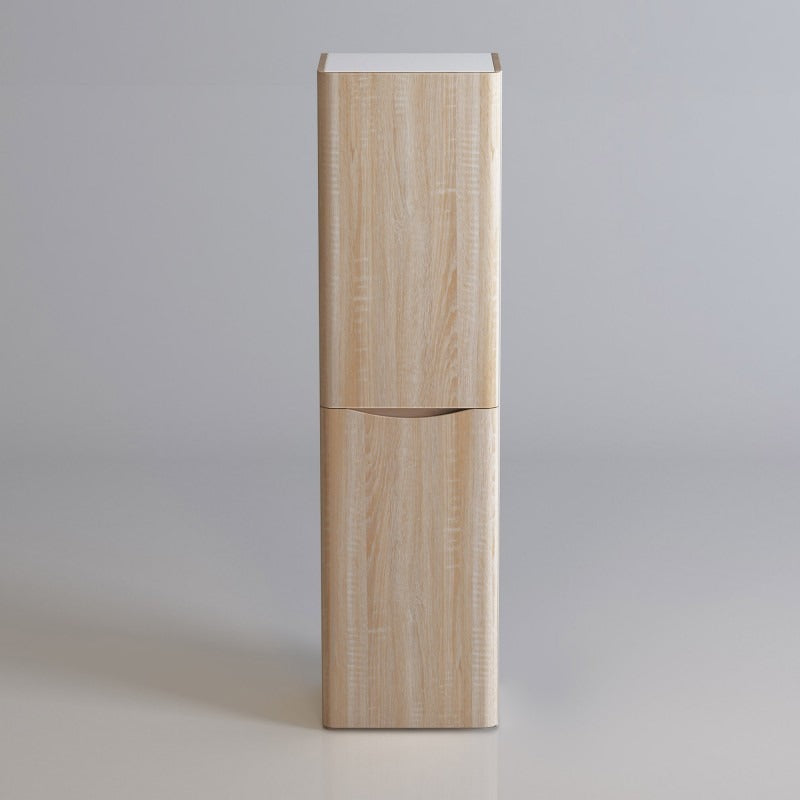 BELBAGNO ANCONA WHITE OAK WALL HUNG TALL BOY 400MM X 1500MM
