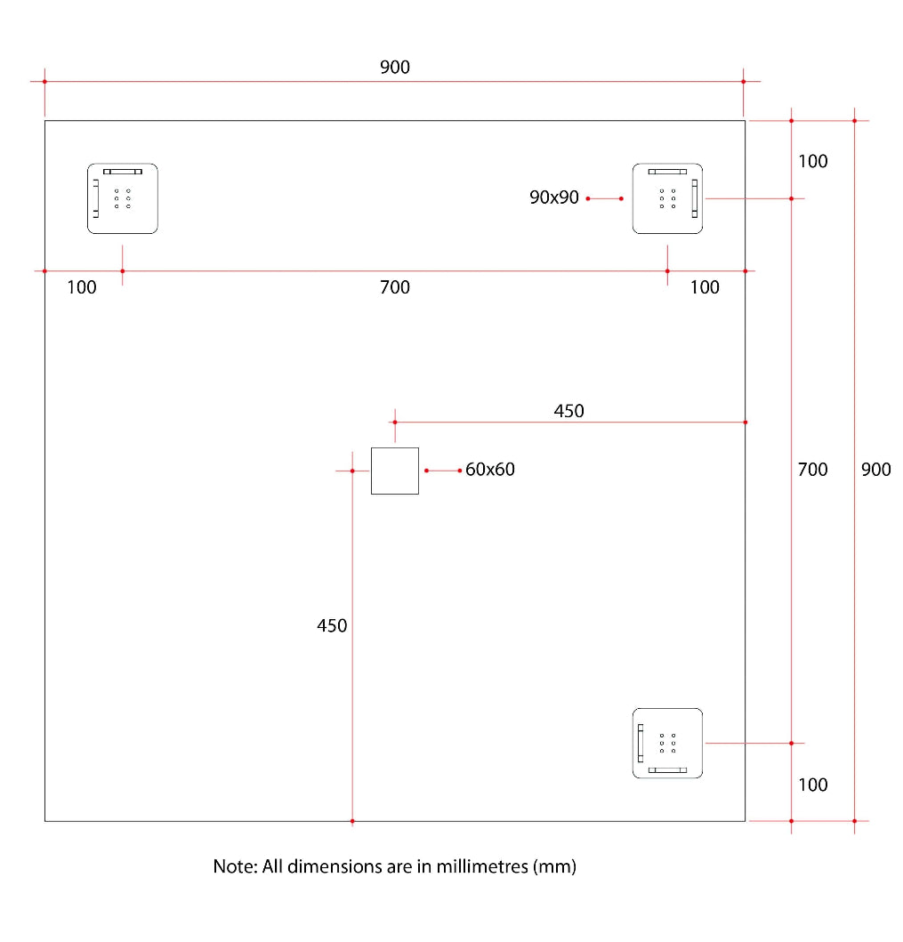 THERMOGROUP ABLAZE RECTANGLE POLISHED EDGE MIRROR 900MM