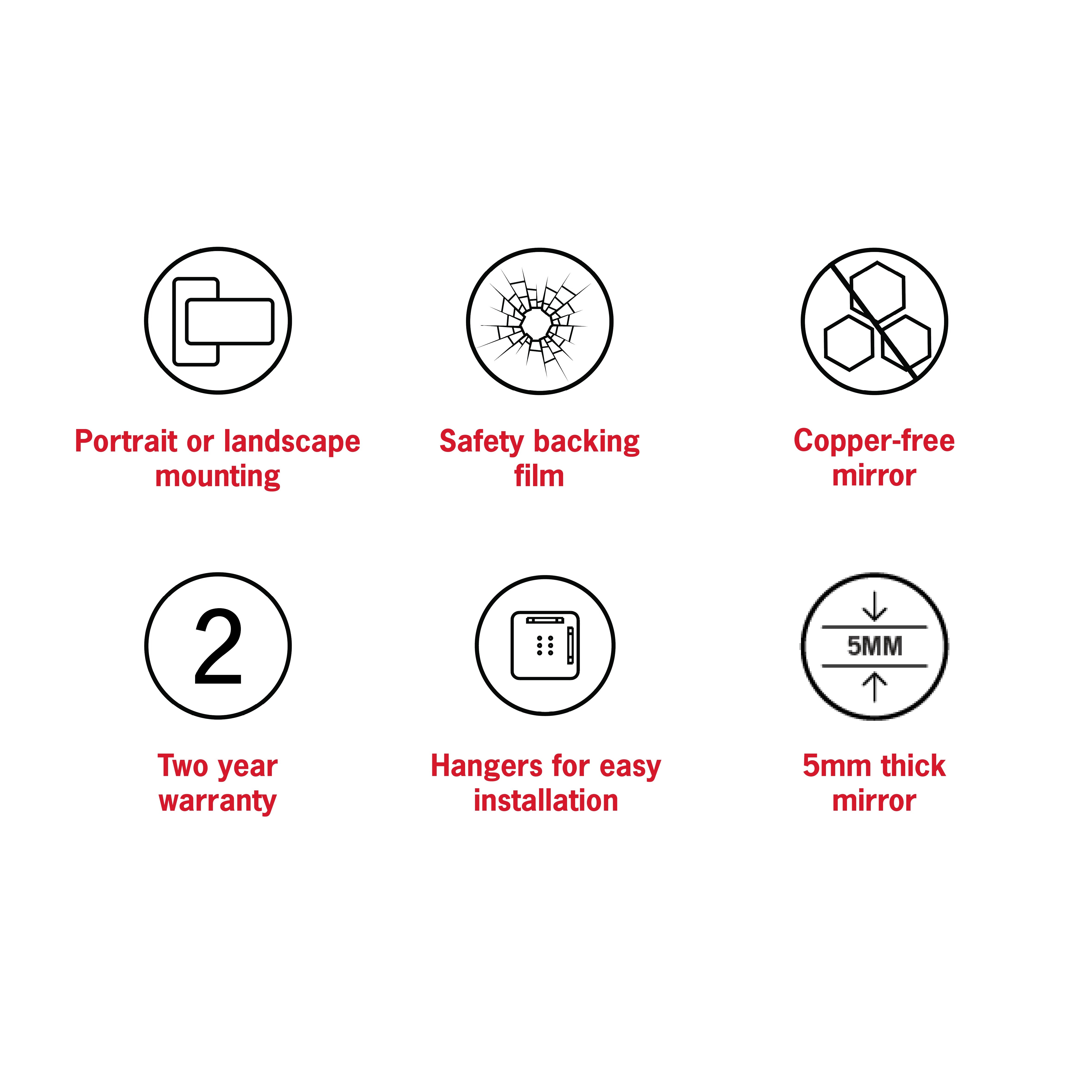 THERMOGROUP ABLAZE RECTANGLE POLISHED EDGE MIRROR 900MM