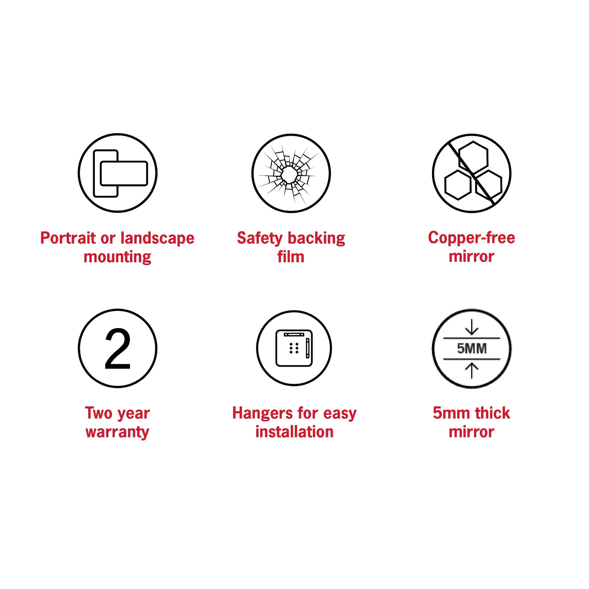 THERMOGROUP ABLAZE RECTANGLE POLISHED EDGE MIRROR 750X900MM