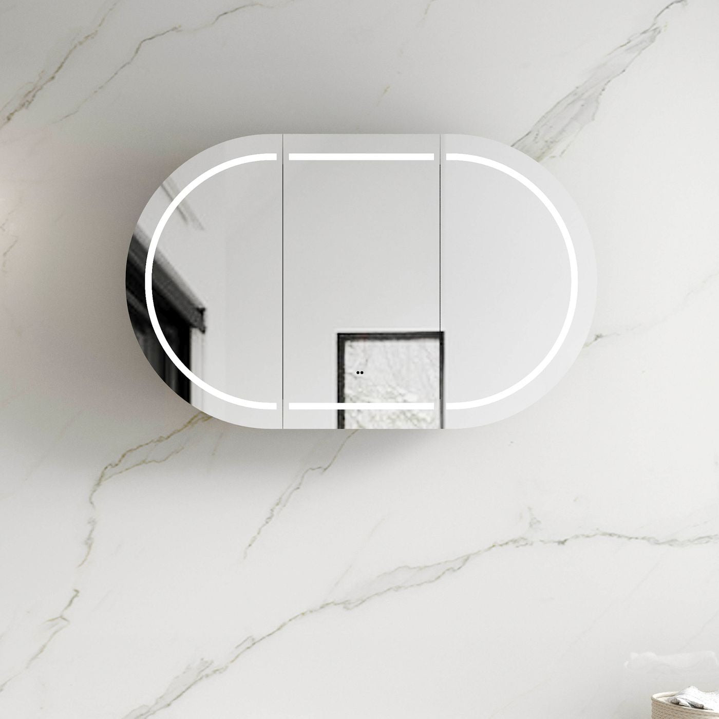 OTTI BONDI MATTE WHITE LED SHAVING CABINET 1200X750MM