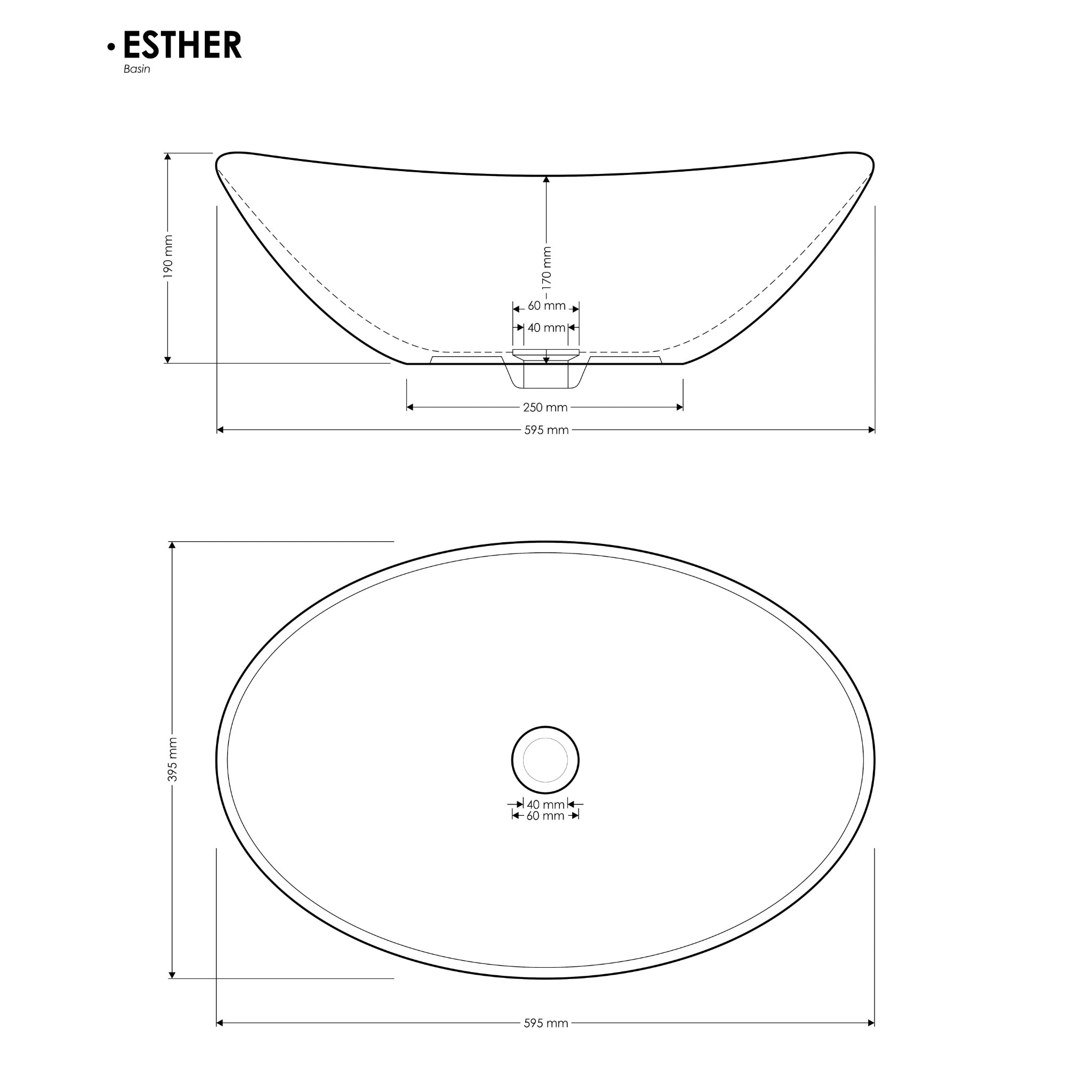 MADU ESTHER HAMMOCK ABOVE COUNTER BASIN TERRAZO STONE GREY 595MM