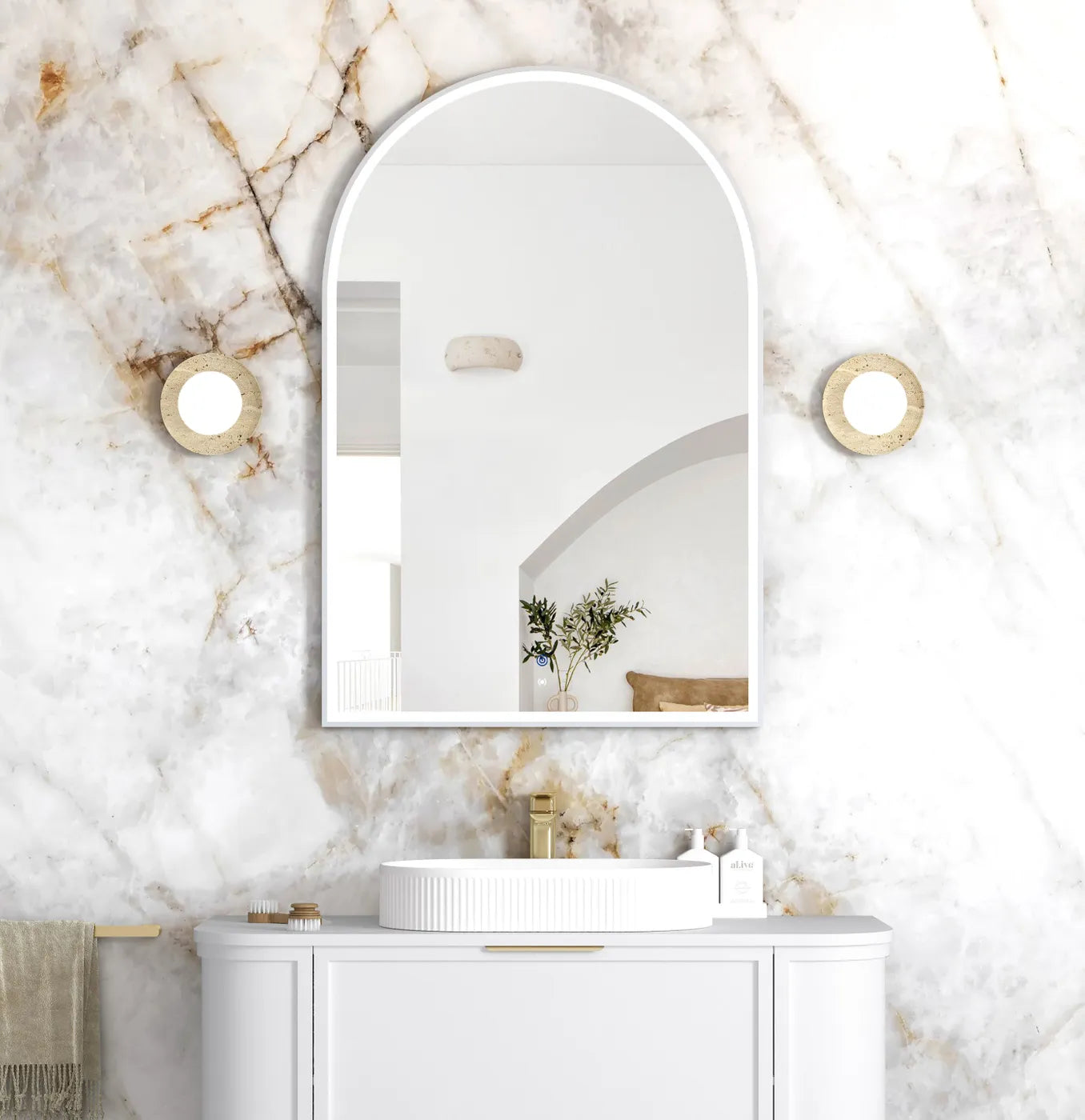 OTTI ARCHIE METAL FRAMED LED MIRROR WHITE 800X1200MM