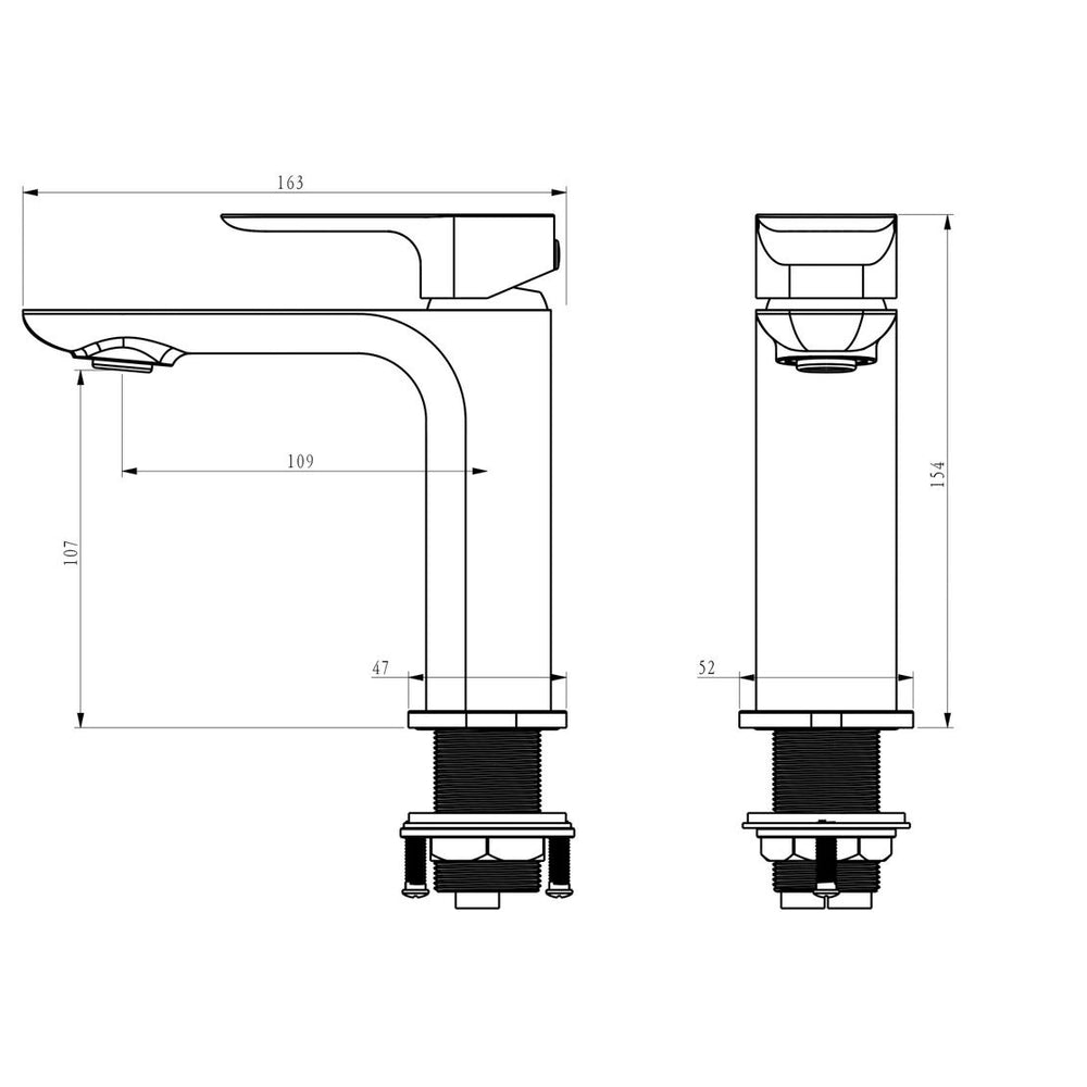 OSKAR BASIN MIXER 154MM GUN METAL
