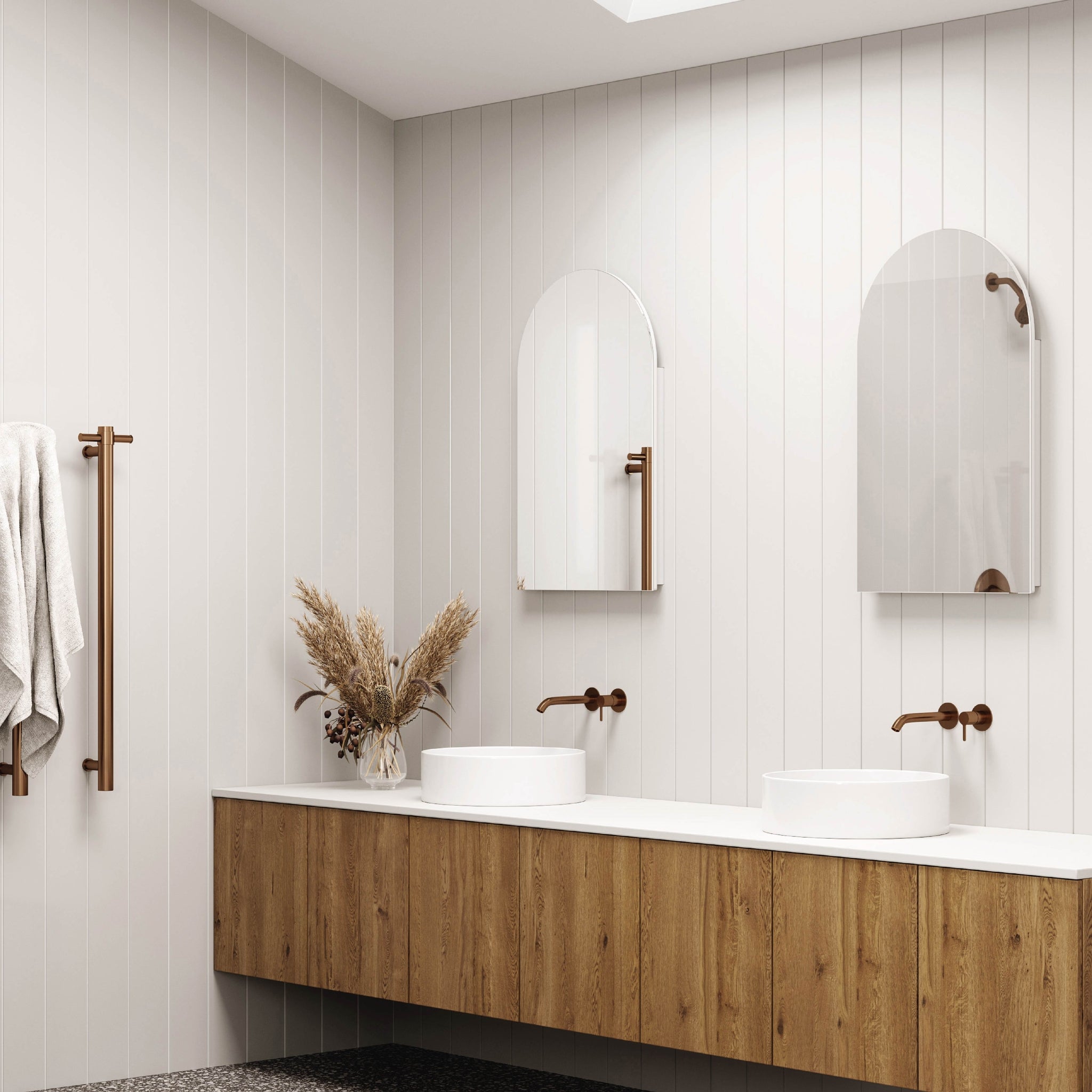 THERMOGROUP ABLAZE ARCH MIRROR CABINET WHITE 500X800MM