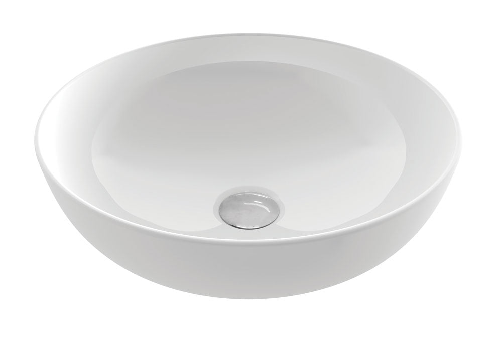 TURNER HASTINGS FINO ROUND ABOVE COUNTER FIRECLAY BASIN GLOSS WHITE 380MM