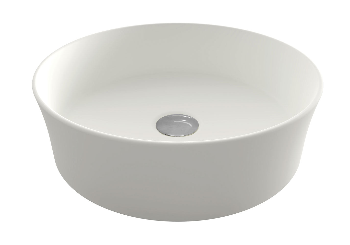 TURNER HASTINGS FINO ROUND ABOVE COUNTER FIRECLAY BASIN MATTE WHITE 382MM