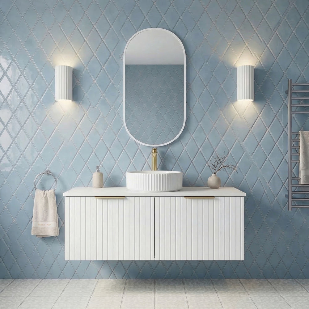 FIENZA BAYVIEW ULTRA WHITE MATTE 1200MM SINGLE BOWL WALL HUNG VANITY