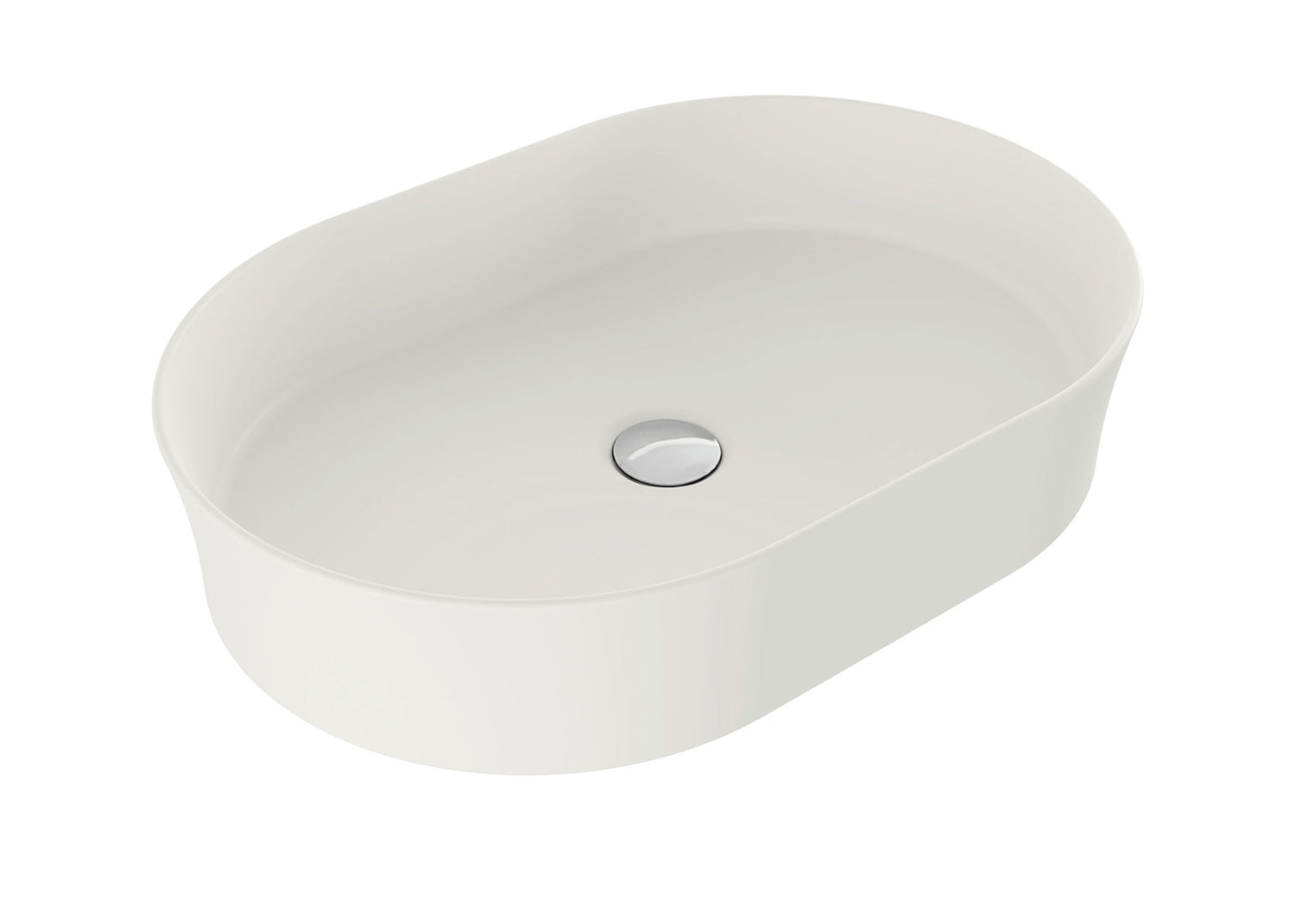TURNER HASTINGS FINO OVAL ABOVE COUNTER FIRECLAY BASIN MATTE WHITE 549MM
