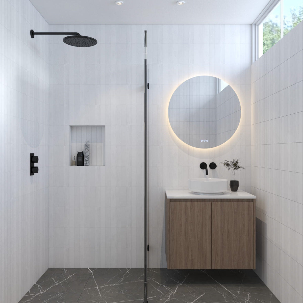 RADIANT HEATING FLESS FRAMELESS OLËK LED MIRROR 1000MM