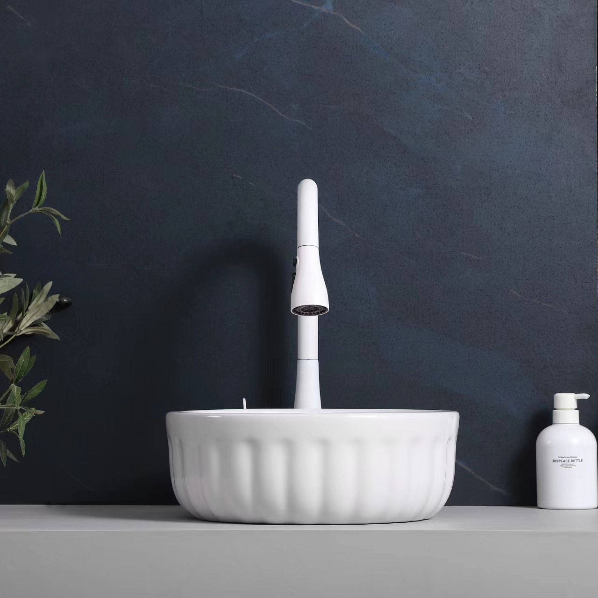 INFINITY ABOVE COUNTER CERAMIC BASIN GLOSS WHITE 385MM
