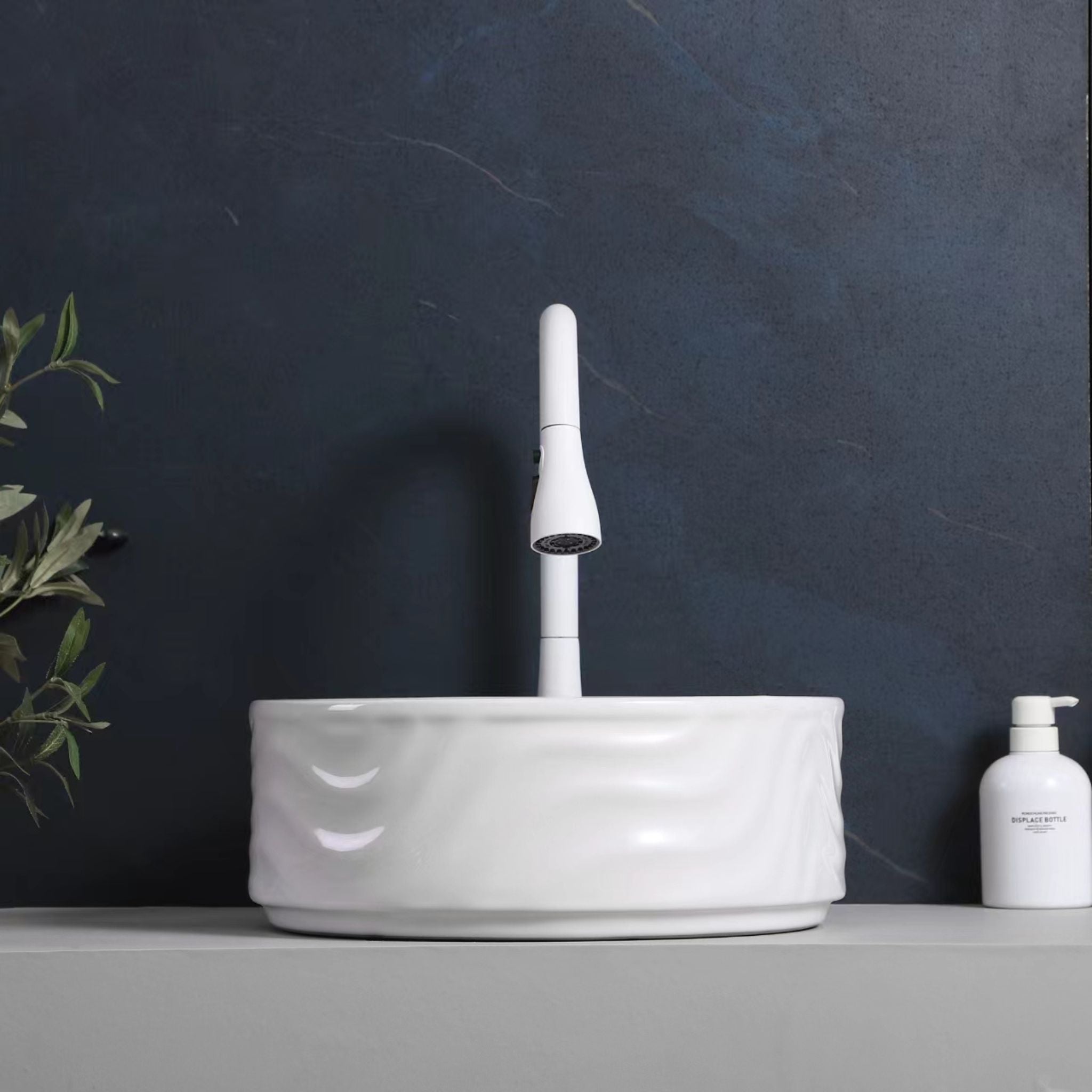 INFINITY ABOVE COUNTER CERAMIC BASIN GLOSS WHITE 420MM
