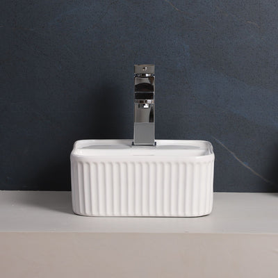 INFINITY ABOVE COUNTER CERAMIC BASIN GLOSS WHITE 275MM