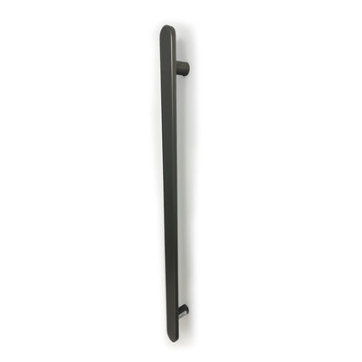 RADIANT HEATING VERTICAL FLAT BAR HEATED SINGLE TOWEL RAIL GUN METAL GREY 930MM