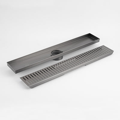 RADIANT HEATING LINEAR SLOTTED FLOOR GRATE GUN METAL GREY (AVAILABLE IN 600MM, 700MM, 800MM AND 900MM)
