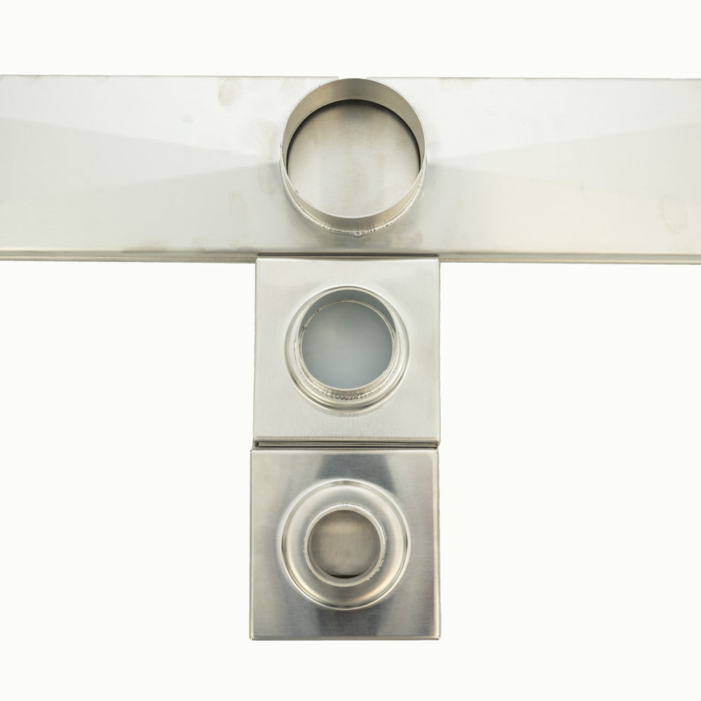 RADIANT HEATING STAINLESS STEEL TILE INSERT OUTLETS 38MM,50MM AND 90MM