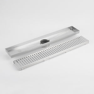 RADIANT HEATING LINEAR SLOTTED FLOOR GRATE BRUSHED SATIN 1000MM