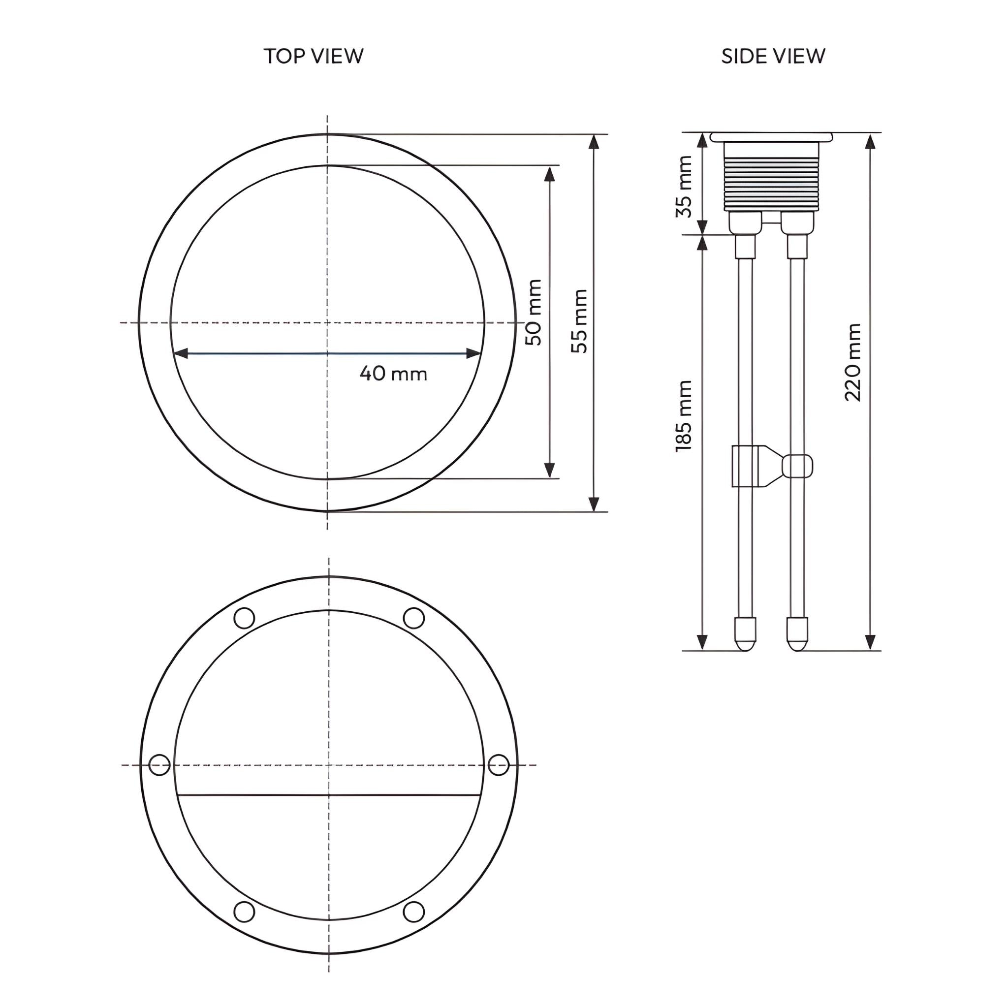 BELBAGNO TOILET SUITES ROUND FLUSH BUTTON 55MM BRUSHED GUNMETAL
