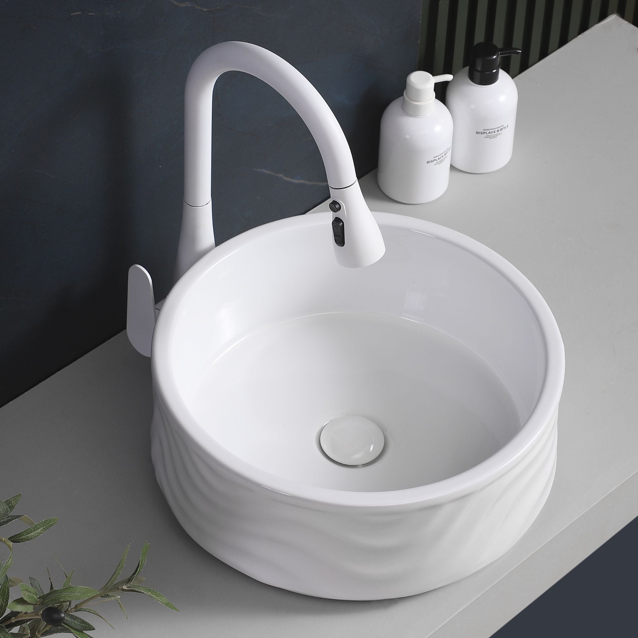 INFINITY ABOVE COUNTER CERAMIC BASIN GLOSS WHITE 420MM