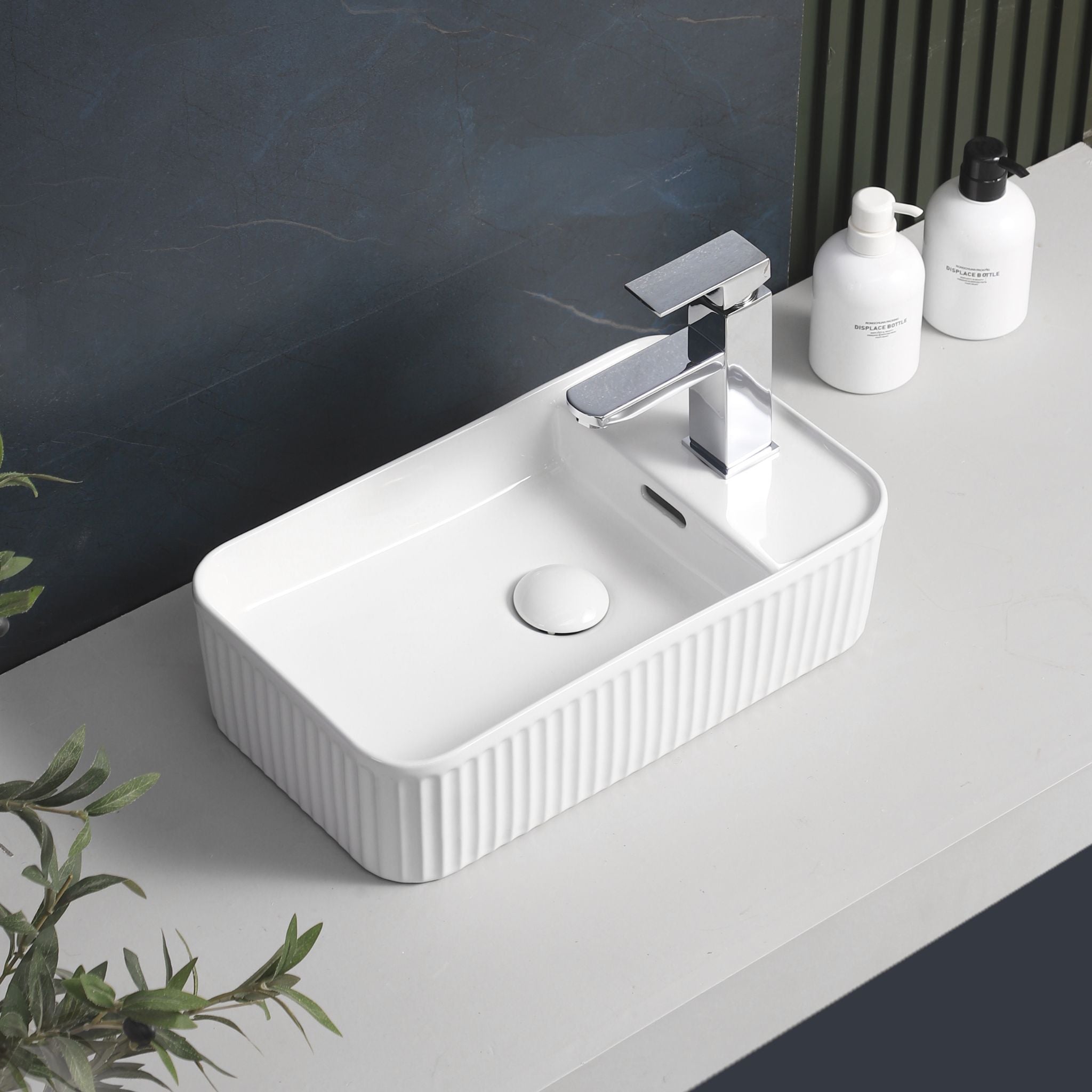 INFINITY ABOVE COUNTER CERAMIC BASIN GLOSS WHITE 360MM