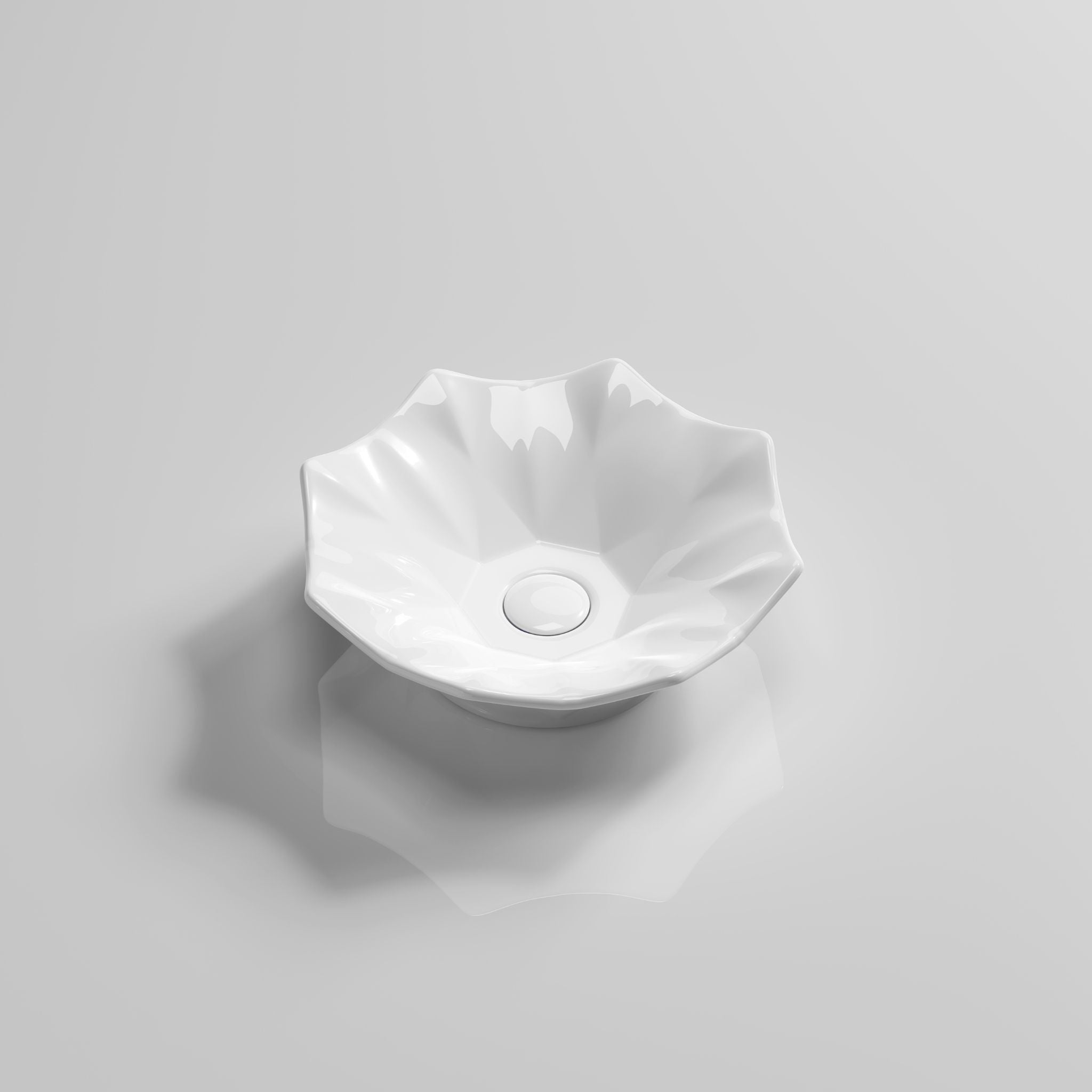 INFINITY ABOVE COUNTER CERAMIC BASIN GLOSS WHITE 410MM