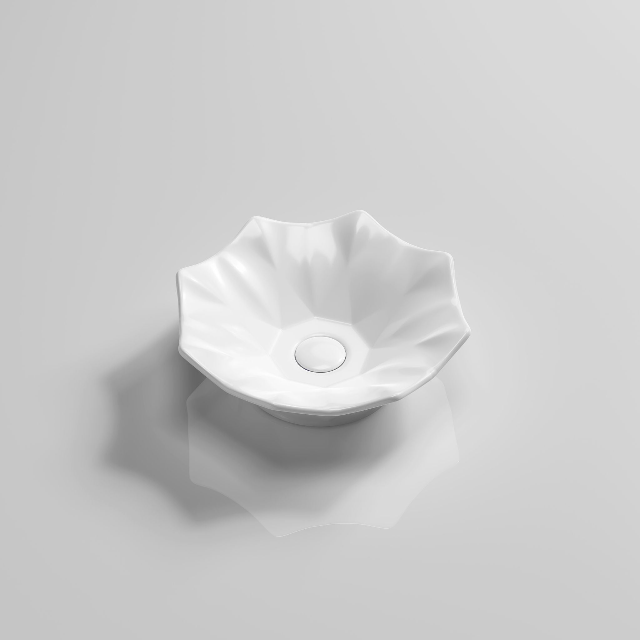 INFINITY ABOVE COUNTER CERAMIC BASIN MATTE WHITE 410MM