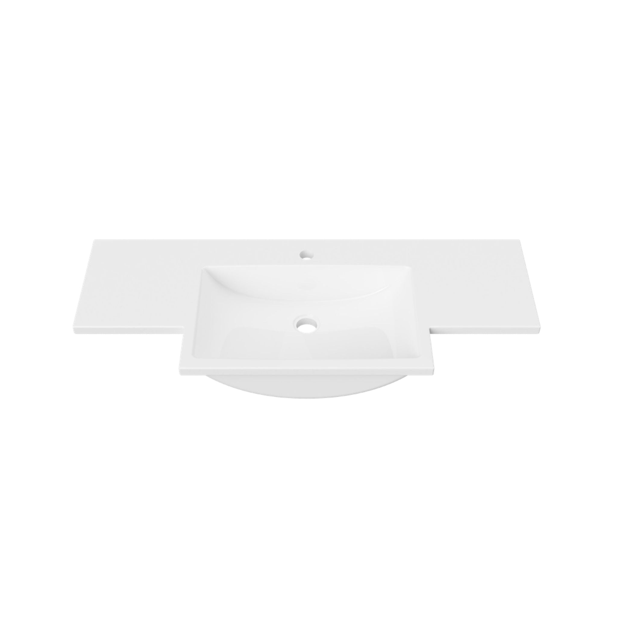 DUROCLASS MONACO FORWARD GLOSS WHITE SINGLE BOWL SEMI-RECESSED VANITY TOP (MULTIPLE SIZES AVAILABLE)