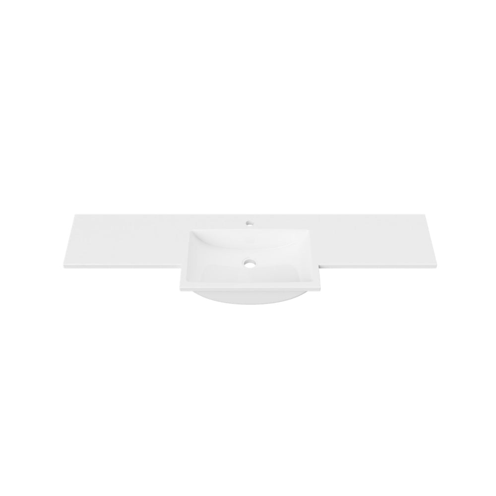 DUROCLASS MONACO FORWARD GLOSS WHITE SINGLE BOWL SEMI-RECESSED VANITY TOP (MULTIPLE SIZES AVAILABLE)