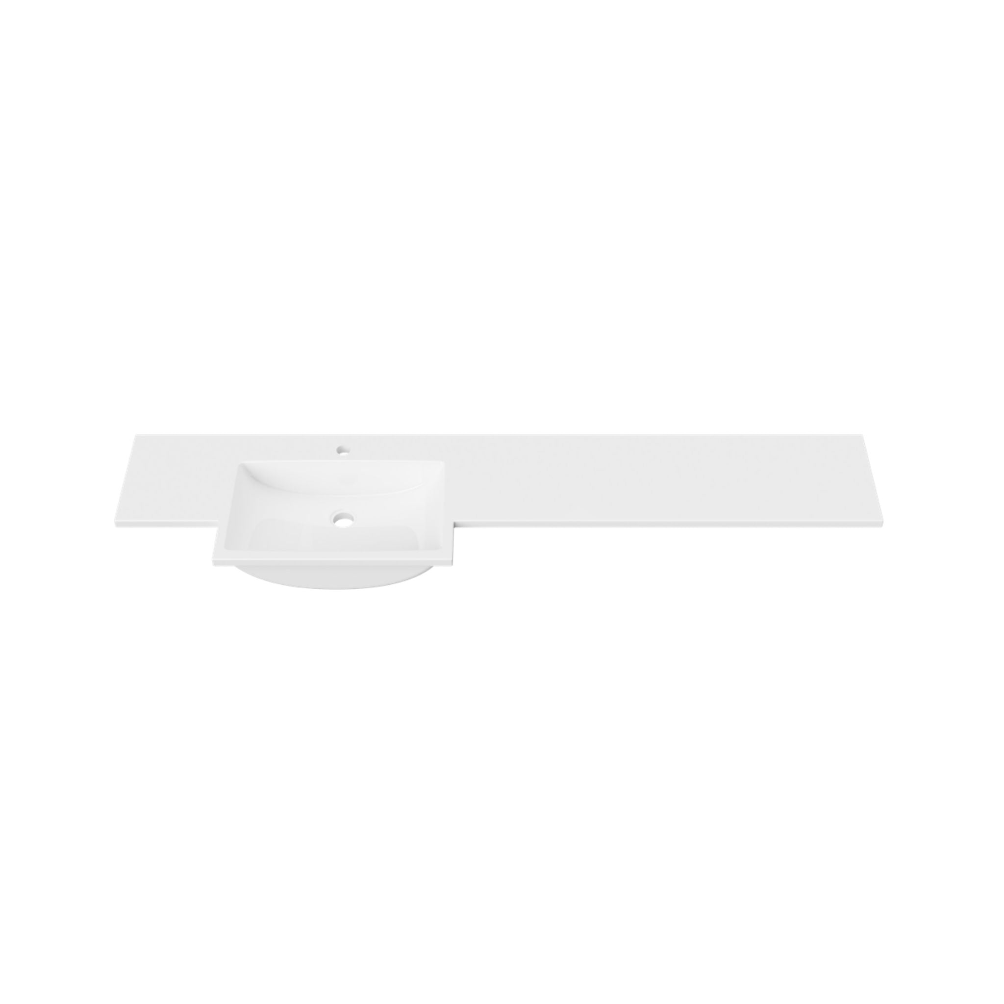 DUROCLASS MONACO FORWARD GLOSS WHITE OFFSET SINGLE BOWL SEMI-RECESSED VANITY TOP 1830MM