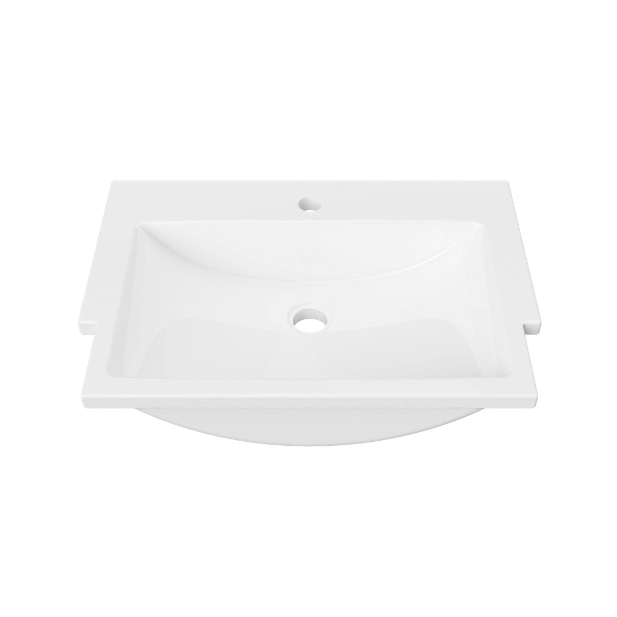 DUROCLASS MONACO FORWARD GLOSS WHITE SINGLE BOWL SEMI-RECESSED VANITY TOP (MULTIPLE SIZES AVAILABLE)