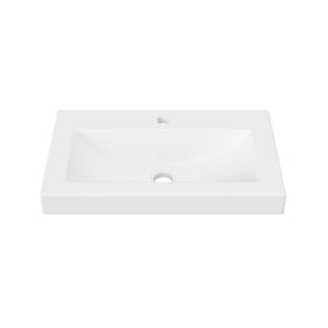 DUROCLASS MONACO GRAND ENSUITE GLOSS WHITE SINGLE BOWL UNDERMOUNT VANITY TOP (AVAILABLE IN 600MM AND 750MM)