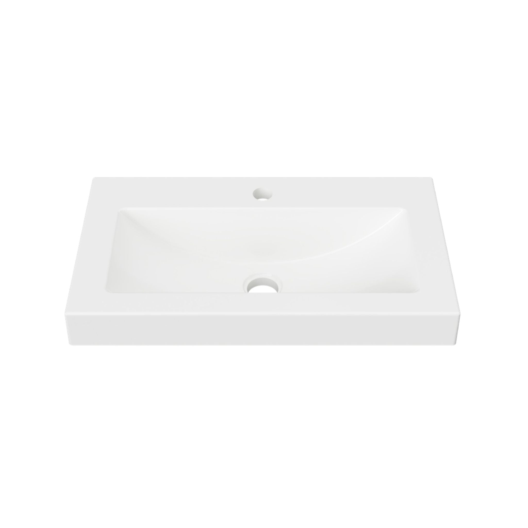 DUROCLASS MONACO GRAND ENSUITE GLOSS WHITE SINGLE BOWL UNDERMOUNT VANITY TOP (AVAILABLE IN 600MM AND 750MM)