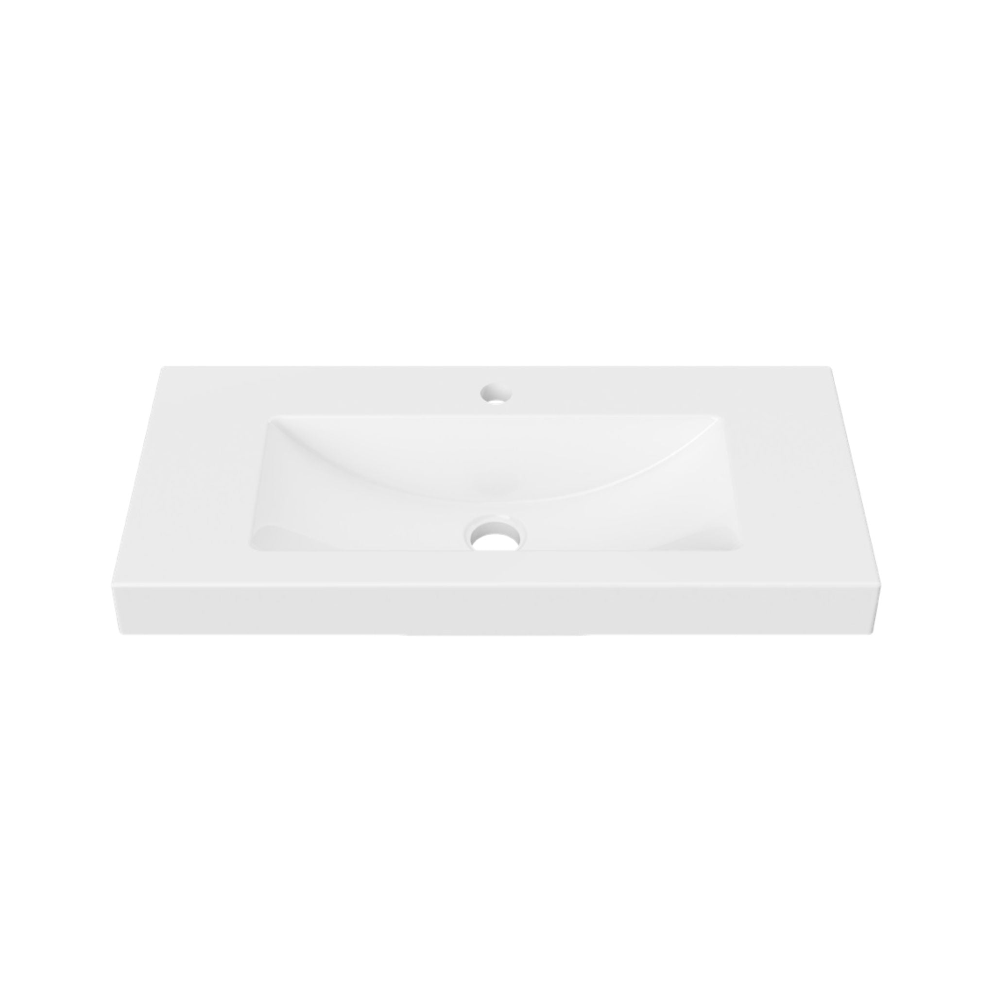 DUROCLASS MONACO GRAND ENSUITE GLOSS WHITE SINGLE BOWL UNDERMOUNT VANITY TOP (AVAILABLE IN 600MM AND 750MM)