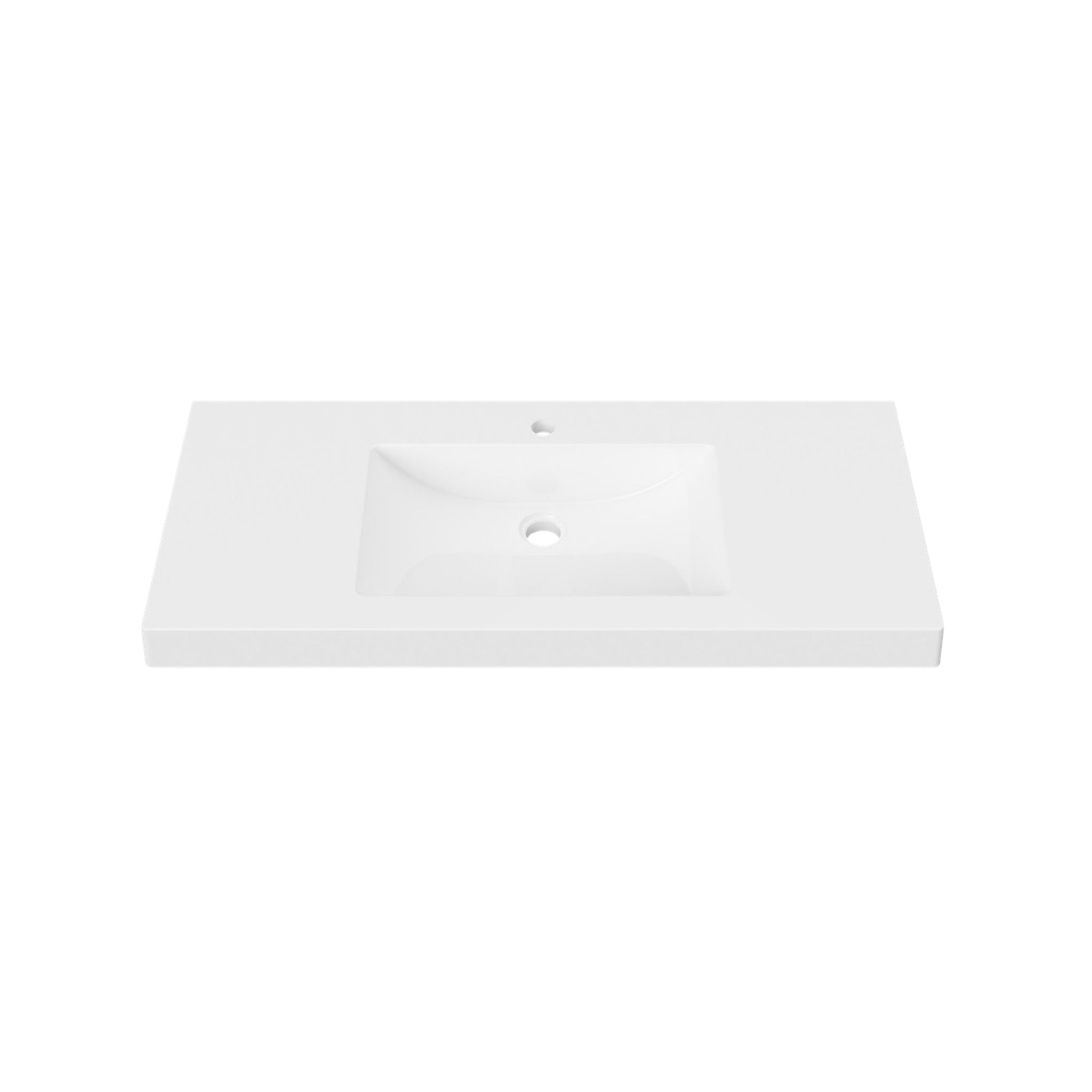 DUROCLASS MONACO GRAND GLOSS WHITE SINGLE BOWL UNDERMOUNT VANITY TOP (MULTIPLE SIZES AVAILABLE)