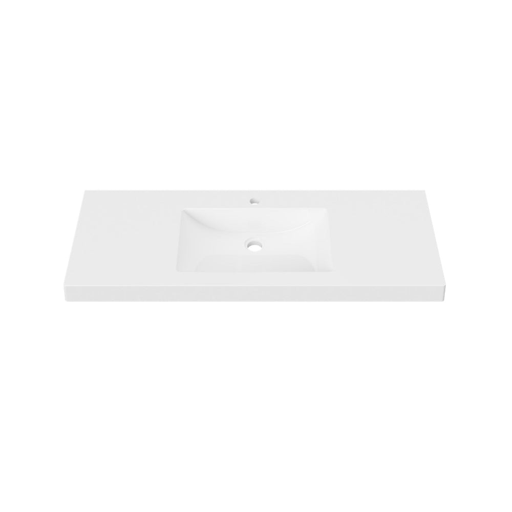DUROCLASS MONACO GRAND GLOSS WHITE SINGLE BOWL UNDERMOUNT VANITY TOP (MULTIPLE SIZES AVAILABLE)
