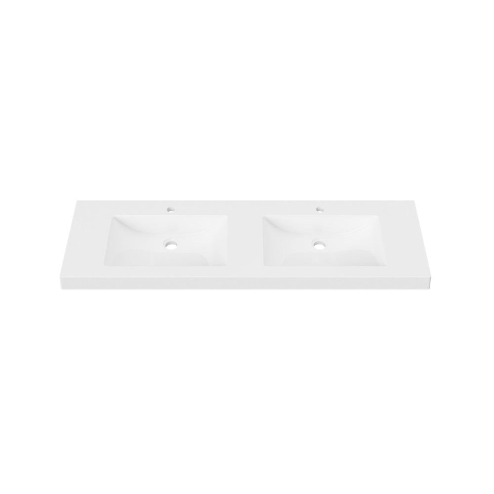 DUROCLASS MONACO GRAND GLOSS WHITE DOUBLE BOWL UNDERMOUNT VANITY TOP (AVAILABLE IN 1500MM AND 1800MM)