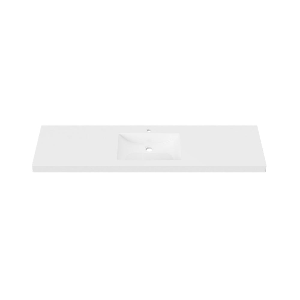 DUROCLASS MONACO GRAND GLOSS WHITE SINGLE BOWL UNDERMOUNT VANITY TOP (MULTIPLE SIZES AVAILABLE)