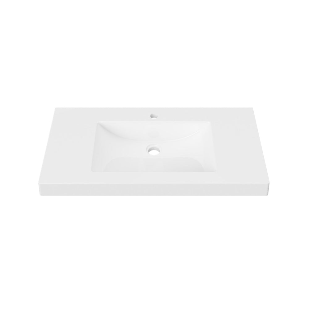 DUROCLASS MONACO GRAND GLOSS WHITE SINGLE BOWL UNDERMOUNT VANITY TOP (MULTIPLE SIZES AVAILABLE)