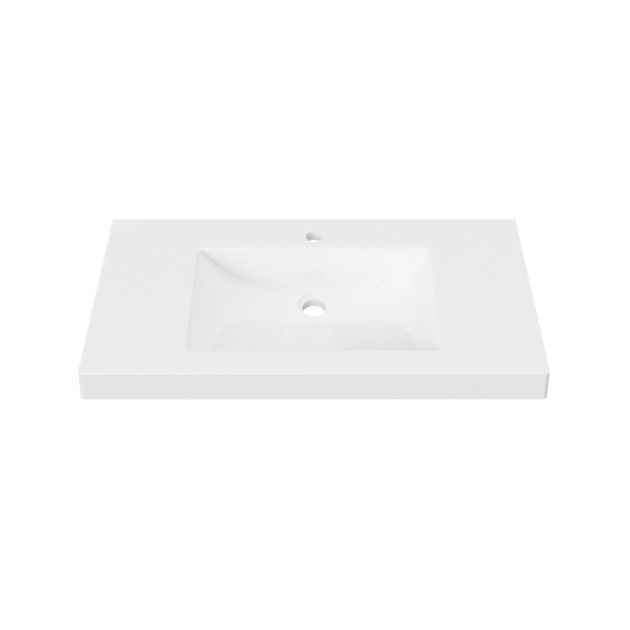 DUROCLASS MONACO GRAND GLOSS WHITE SINGLE BOWL UNDERMOUNT VANITY TOP (MULTIPLE SIZES AVAILABLE)