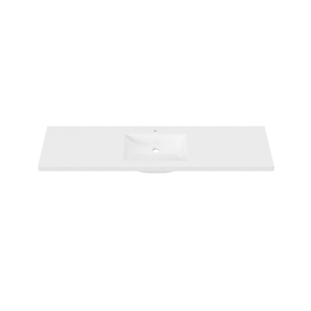 DUROCLASS MONACO MAJOR GLOSS WHITE SINGLE BOWL UNDERMOUNT VANITY TOP (MULTIPLE SIZES AVAILABLE)