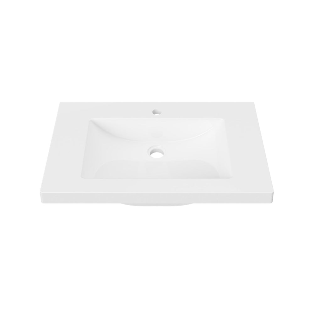 DUROCLASS MONACO MAJOR GLOSS WHITE SINGLE BOWL UNDERMOUNT VANITY TOP (MULTIPLE SIZES AVAILABLE)