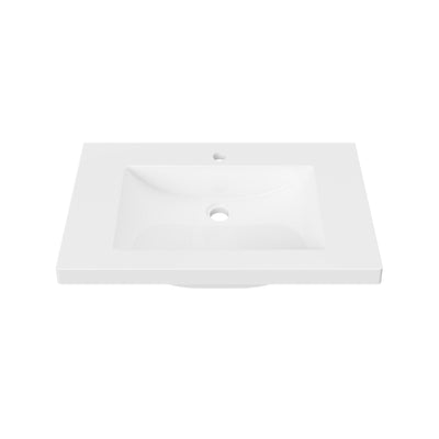 DUROCLASS MONACO MAJOR GLOSS WHITE SINGLE BOWL UNDERMOUNT VANITY TOP (MULTIPLE SIZES AVAILABLE)