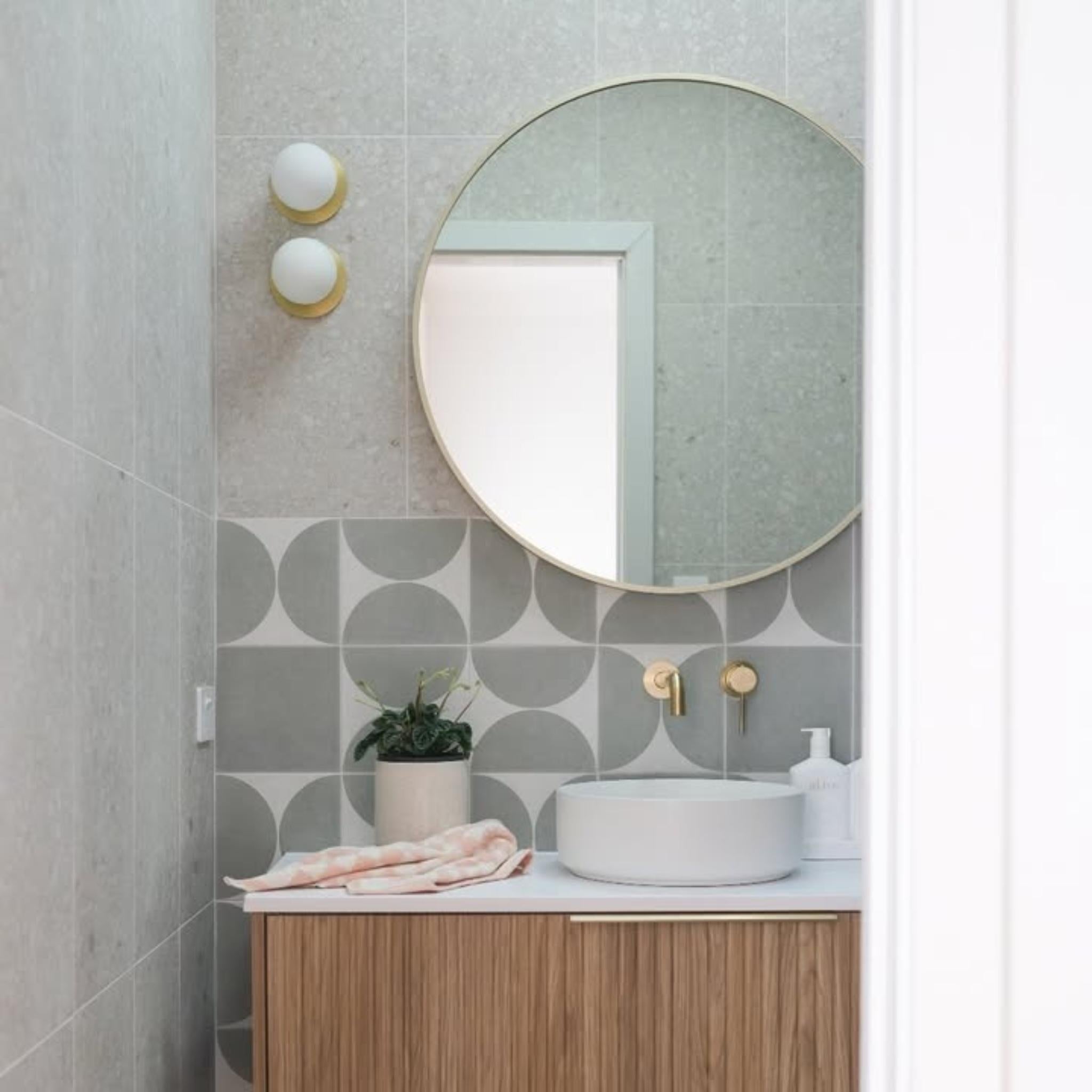 REMER MODERN ROUND FRAMED MIRROR CUSTOM COLOURS 810X810MM