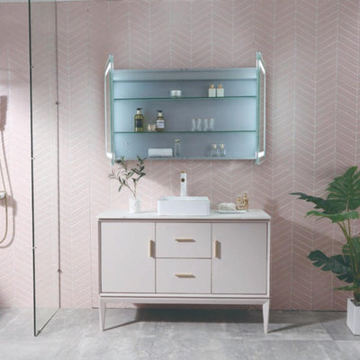 REMER VERA SILVER LED SHAVING CABINET 1200X700MM