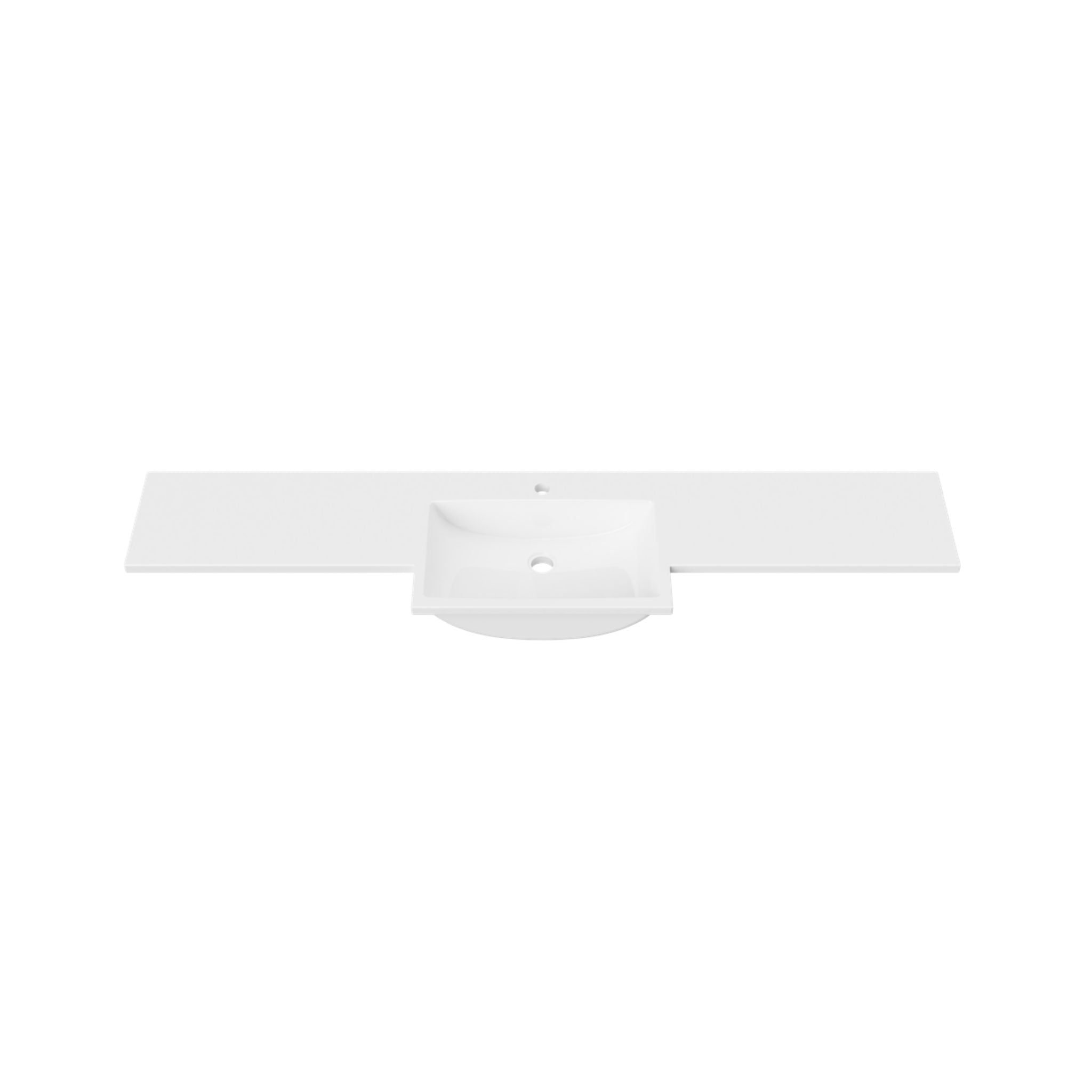 DUROCLASS MONACO FORWARD GLOSS WHITE SINGLE BOWL SEMI-RECESSED VANITY TOP (MULTIPLE SIZES AVAILABLE)